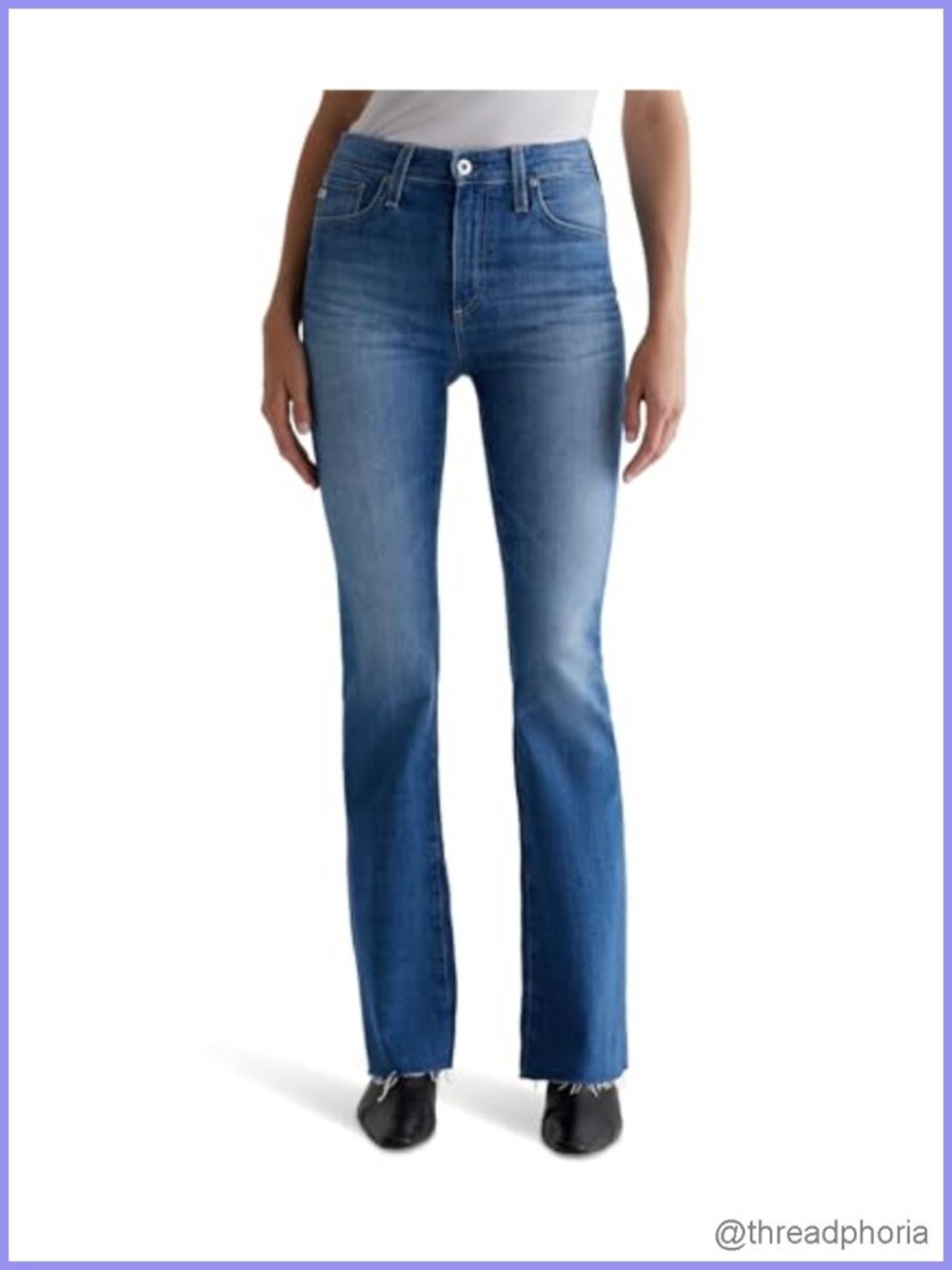 Mid Rise Bootcut Stretch Jeans Slim Thru Thigh